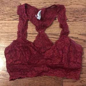 Intimately Free People maroon racer back bralette